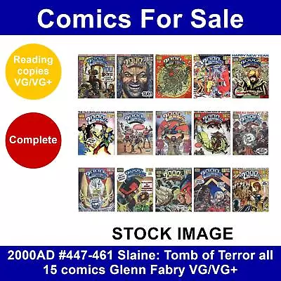 Buy 2000AD #447-461 Slaine: Tomb Of Terror All 15 Comics Glenn Fabry VG/VG+ • 26.99£