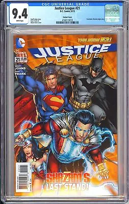 Buy Justice League 21 CGC 9.4 2013 4168119018 Shazam Variant Scarce • 64.33£