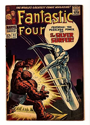 Buy Fantastic Four 55 Low Grade Silver Surfer App Kirby Art See Desc. 1966 • 43.17£