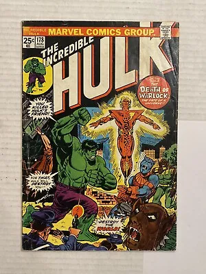 Buy Marvel The Incredible Hulk Key Issue #178 Comic Death & Rebirth Of Warlock • 11.83£