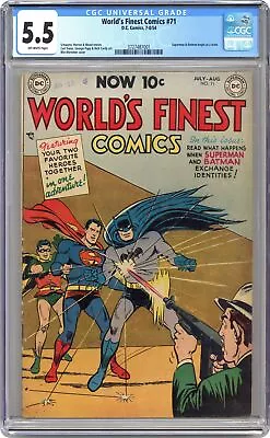 Buy World's Finest #71 CGC 5.5 1954 3727487001 1st Joint App. Of Superman And Batman • 1,686.68£