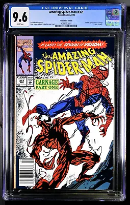 Buy AMAZING SPIDER-MAN #361 ~ CGC 9.6 White Pages ~ Carnage Venom 1992 HTF NEWSSTAND • 159.83£
