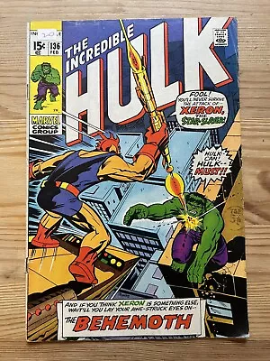Buy The Incredible Hulk 136 Marvel Comic Book, THE BEHEMOTH • 14.95£