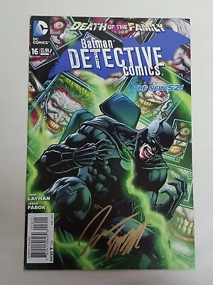 Buy Batman Detective Comics #16 Signed By Jason Fabok Joker Gas Cover VF+ • 7.90£
