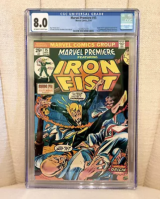 Buy Marvel Premiere #15 1974 - CGC 8.0 - High Grade 🔑 IRON FIST 1st App + Origin 🔑 • 215.07£