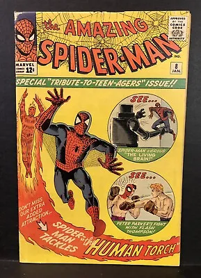 Buy The Amazing Spider-Man 8 Marvel 1964 1st App Of The Living Brain KEY ISSUE • 513.89£