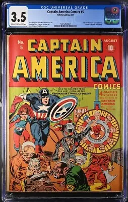 Buy Captain America Comics #5 Cgc 3.5 1st Stan Lee Story Timely Comics • 8,909.20£