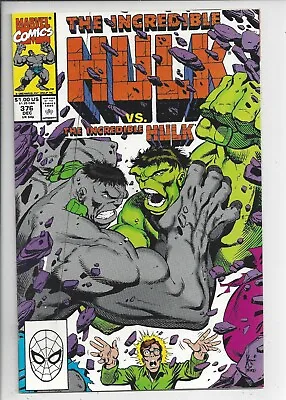 Buy The Incredible Hulk #376 VF (7.5) Green Vs Gray 1st App. Of Agamemnon 1990 • 15.99£