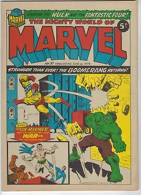 Buy MIGHTY WORLD OF MARVEL # 37 - 16 June 1973 High Grade- Hulk Fantastic Four • 9.95£