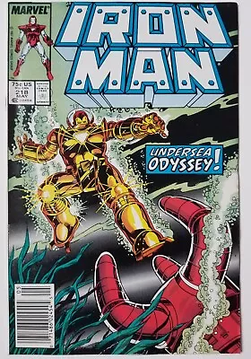 Buy Iron Man #218 (Marvel Comics, 1987) 1st Deep Sea Armor, Newsstand • 3.15£