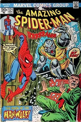 Buy Amazing Spider-Man #124 (vol 1), Sep 1973 - GD/VG - First Man-Wolf Appearance • 57.79£