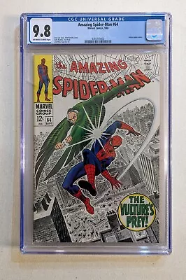 Buy Amazing Spider-Man #64 Marvel, 1968 CGC 9.8 Iconic Vulture Cover • 3,177.38£