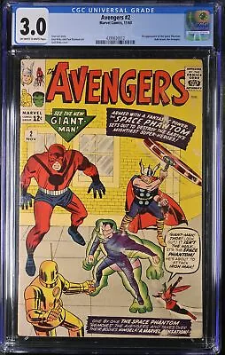 Buy Avengers #2 CGC GD/VG 3.0 1st Space Phantom Hulk Leaves! Jack Kirby! Marvel 1963 • 288.46£