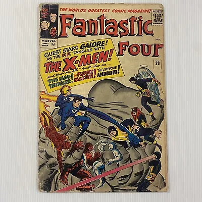 Buy Fantastic Four #28 GD 1964 1st X-Men Crossover Pence Copy Raw Marvel Comic • 144£