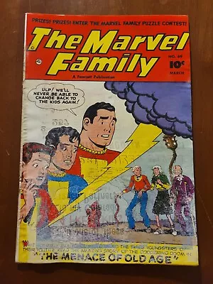 Buy THE MARVEL FAMILY #69 1952 FAWCETT, 1.5 Fair/Good SCARCE, OTTO BINDER Water Dmg • 22.32£