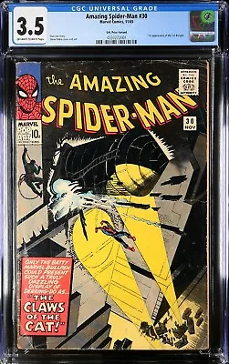 Buy Amazing Spider-Man #30 1965 CGC 3.5 OW/W UKPV  | J.J.J Cat Burglar | 4330272001 • 99£