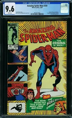 Buy AMAZING SPIDER-MAN  #259  CGC  NM9.6  High Grade!  White Pages   4014772002 • 56.92£