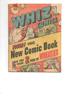 Buy Whiz Comics Wheaties Miniature Edition #nn #1 Captain Marvel, Golden Arrow RARE! • 270.07£