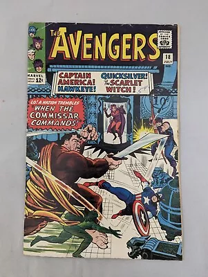 Buy Avengers #18 July 1965 Capt America Hawkeye Quicksilver The Scarlet Witch • 14.99£