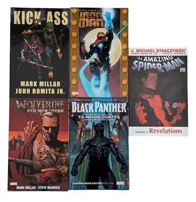 Buy LOT 5 Graphic Novels Wolverine Old Man Logan, Black Panther, Spiderman, Iron Man • 23.67£