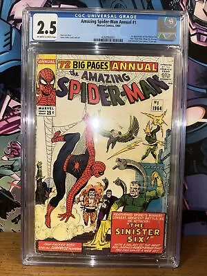 Buy Amazing Spider-Man Annual #1 1964 CGC 2.5 KEY First 1st Appearance Sinister Six • 513.69£