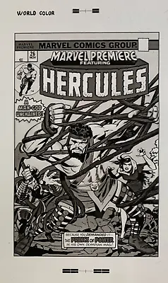 Buy Production Art MARVEL PREMIERE Feat. Hercules #26 Cover, JACK KIRBY Art, 11x17 • 66.44£