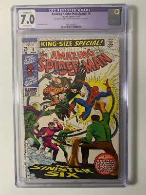 Buy Amazing Spider-Man King Size Annual #6 VF- CGC 7.0! Classic Sinister Six! • 180.96£
