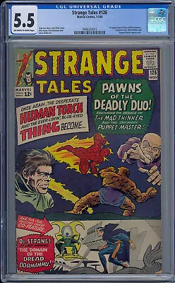 Buy Cgc 5.5 Strange Tales #126 1st Dormammu & Clea Appearances Ow/white Pages • 240.38£