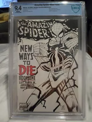 Buy The Amazing Spider-Man #568 Marvel 2008 B&W Sketch Variant 9.4 CBCS Non CGC • 79.53£