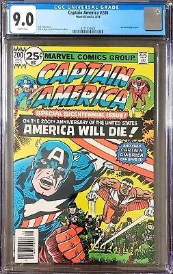 Buy Captain America #200, Cgc 9.0 Newsstand 1976 Jack Kirby Cover/art Madbomb App • 78.84£