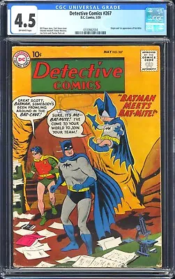 Buy DC Detective Comics #267 CGC 4.5 OW Pages 1959 Origin And First App. Bat Mite • 579.65£