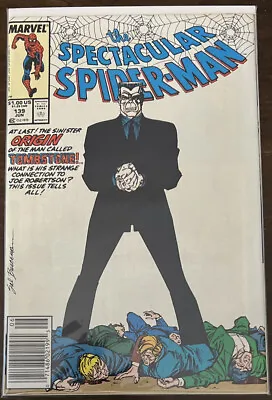 Buy Spectacular Spider-Man #139 VF+ 8.5 NEWSSTAND 1ST COVER & ORIGIN TOMBSTONE 1988 • 6.39£