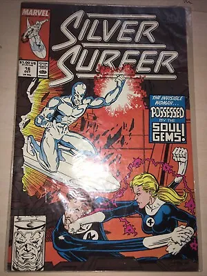 Buy Silver Surfer Marvel Comic #16  1988 In Sealed Bag. • 5.99£
