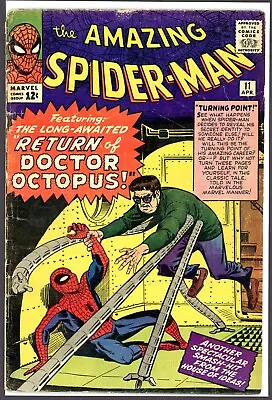 Buy Amazing Spider-Man #11 VG 3.0-3.5 2ND APPEARANCE OF DOCTOR OCTOPUS (1964) • 339.95£