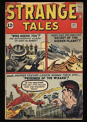 Buy Strange Tales #102 GD+ 2.5 1st Appearance Wizard! Human Torch! Marvel 1962 • 38.38£