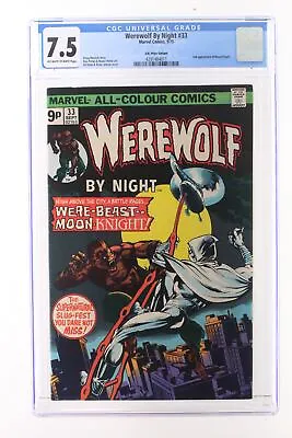 Buy Werewolf By Night #33 - Marvel Comics 1975 CGC 7.5 2nd Appearance Of Moon Knight • 141.70£