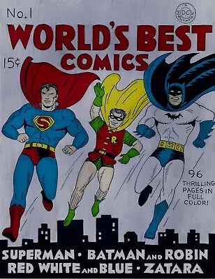 Buy World's Best Comics # 1 Cover Recreation Original Comic Color Art On Card Stock • 158.11£