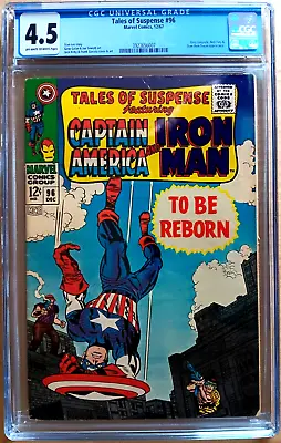 Buy TALES OF SUSPENSE #96 CGC 4.5 OW-W 1967 Lee & KIRBY Captain America, IRON MAN • 43.61£
