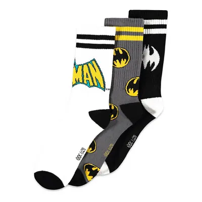 Buy DC COMICS Batman Iconic Logos Sport Socks, 3 Pack, Unisex, Multi-colour • 15.99£