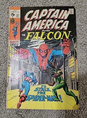 Buy Captain America And The Falcon#137- To Stalk The Spider Man! Lower Grade • 12.70£