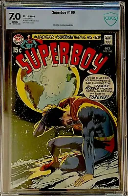 Buy SUPERBOY #160 CBCS 7.0 1969 Classic Neal Adams Cover Clinton Collection Not CGC • 40.21£