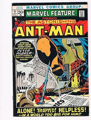 Buy Marvel Feature #4 - Re Intro Origin Ant-Man, Spiderman X-Over; Marvel 1972 VF • 31.58£