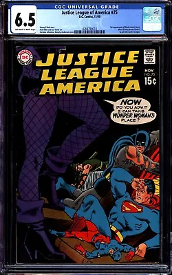 Buy Justice League Of America #75 (1969) CGC 6.5 -- O/w To W; 1st Dinah Laurel Lance • 136.14£