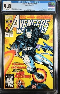 Buy Avengers West Coast #94 1993 War Machine CGC 9.8 WHITE • 131.07£