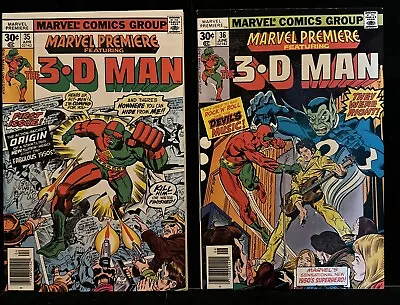 Buy Marvel Premiere Featuring The 3-D Man Newsstand 35 - 36 (1977 Marvel) • 11.82£