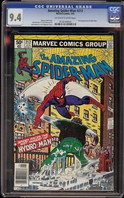 Buy Amazing Spider-Man # 212 CGC 9.4 OW/W (Marvel, 1981) 1st Hyrdo-Man, Newsstand • 118.59£