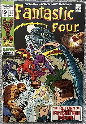 Buy Fantastic Four Comic #94 (marvel,1970) 1st Agatha Harkness Bronze Age ~ • 78.87£