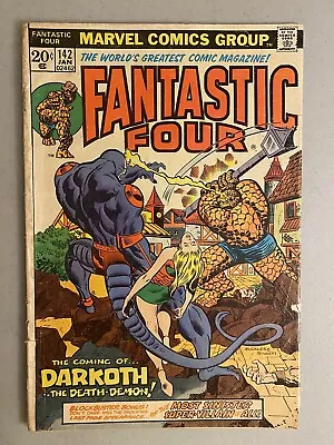 Buy Fantastic Four 142, VG 4.0, Marvel Bronze 1974, 1st Darkoth, Dr Doom App • 9.91£