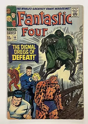 Buy Fantastic Four #58. Jan 1967. Marvel. Vg+. Silver Surfer! Doctor Doom! Uk Price! • 30£