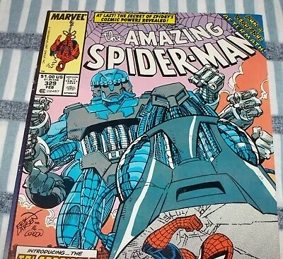Buy The Amazing Spider-Man #329 Vs. TRI-SENTINEL! From Feb 1990 In Fine Condition NS • 8.73£
